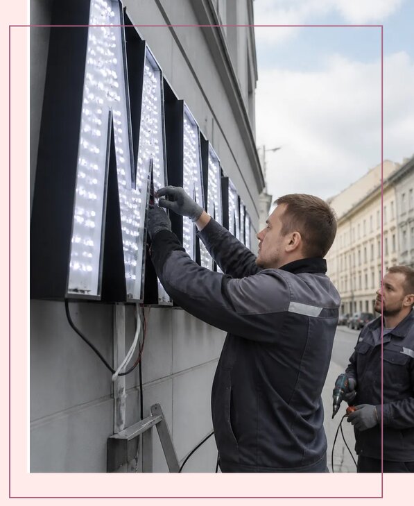 Изготовление и монтаж светодиодных LED вывесок в Челябинске