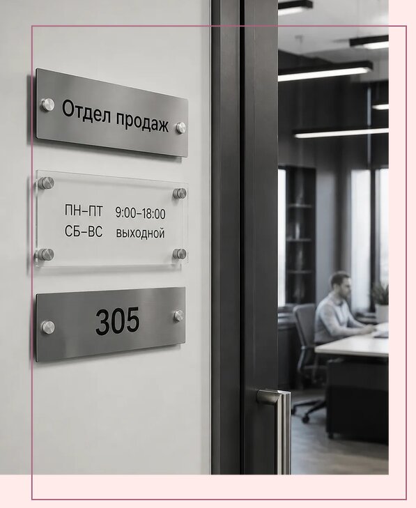 Офисные таблички на дверь в Челябинске по цене от 5053 р. | Аванза-Члб